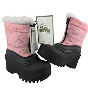 Itasca Snowflake Snow Boots Kids Size 7 Pink New Quilted Zipper Winter Boots